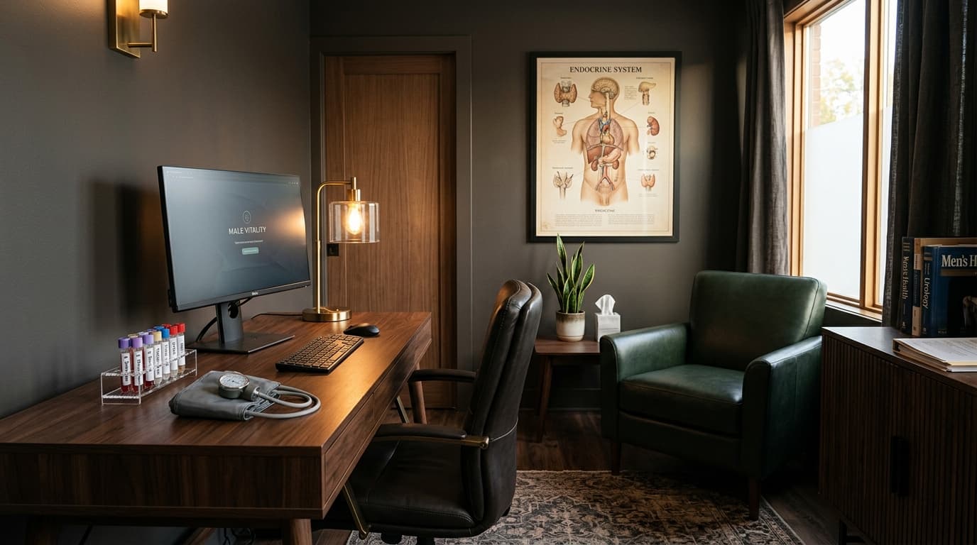 A modern men's health clinic consultation room
